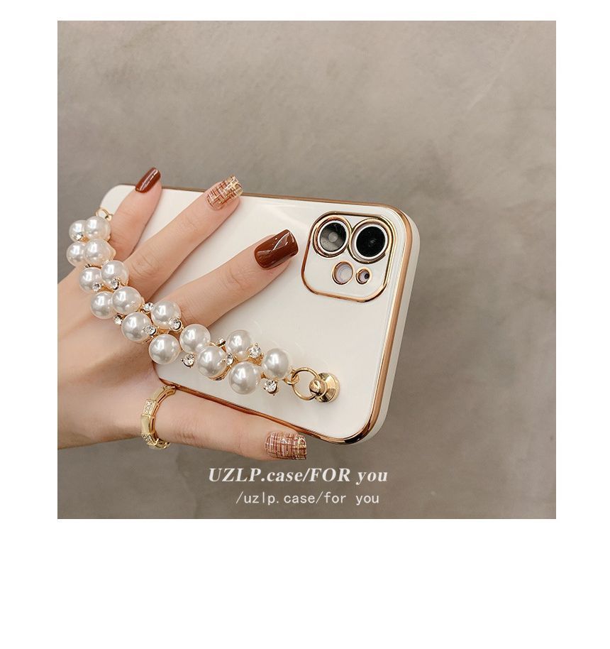 Faux Phone Chain Pearl Case