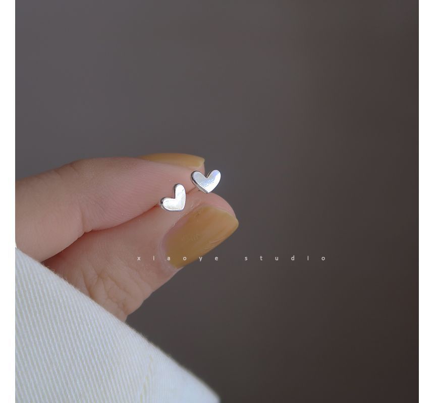 Earring Heart Silver Stud