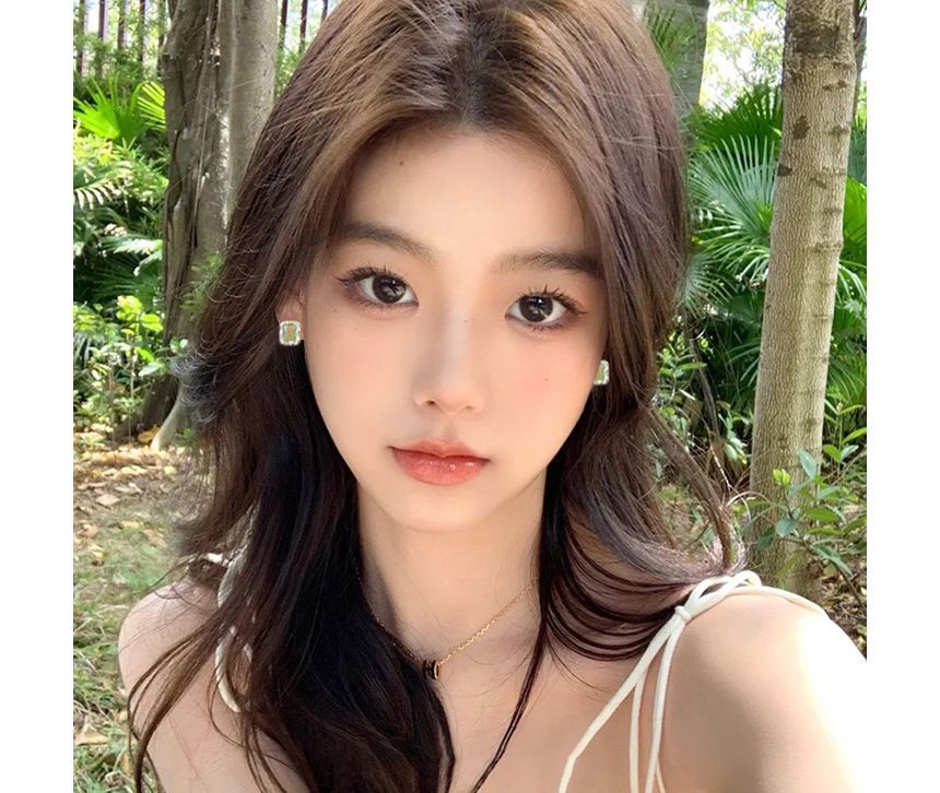 Stud Sterling Silver Rectangle Earring