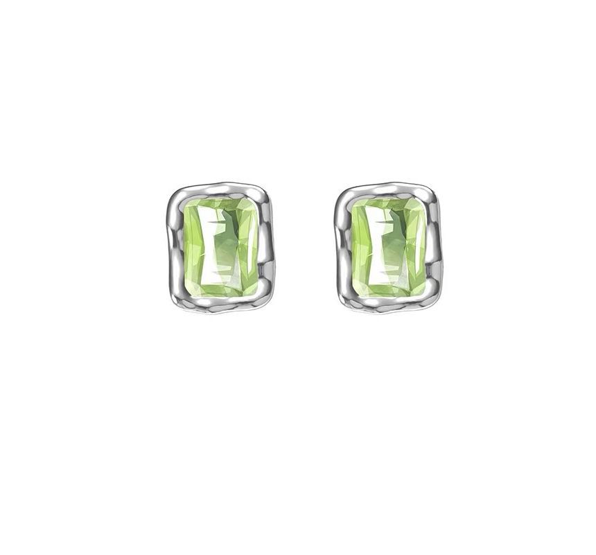 Stud Sterling Silver Rectangle Earring