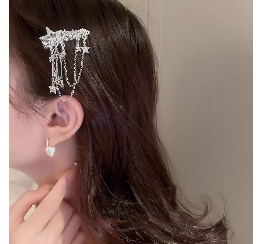 Hair Alloy Pin Star / Chain Clip