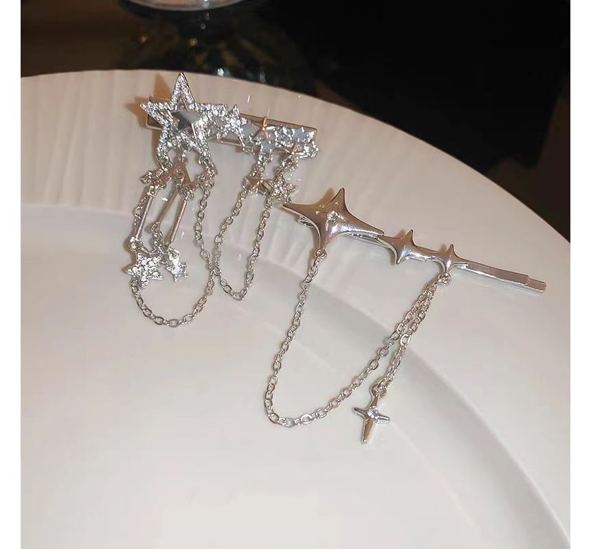 Alloy Hair Clip Chain Pin / Star