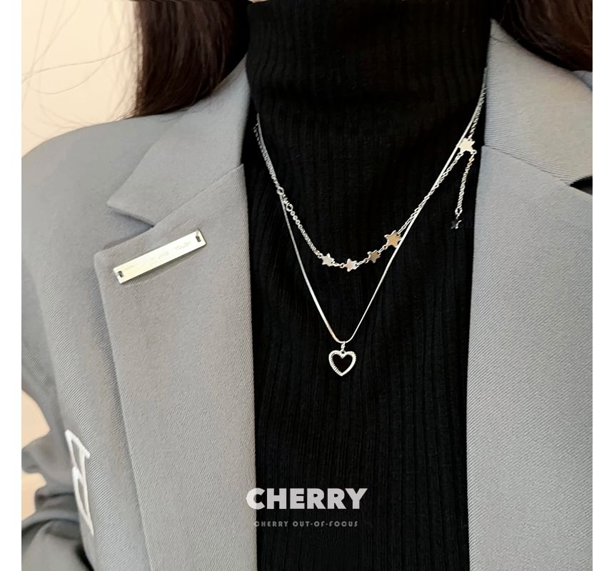 Heart Alloy Set / Star Necklace Choker Pendant