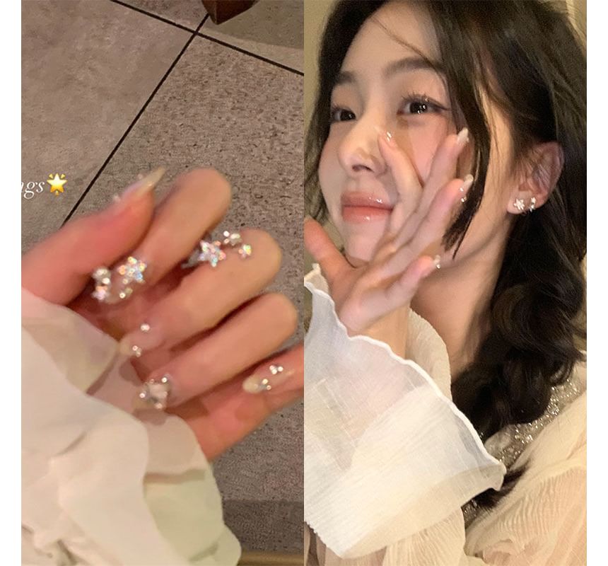 Cuff Rhinestone Faux Star Ear Alloy Pearl