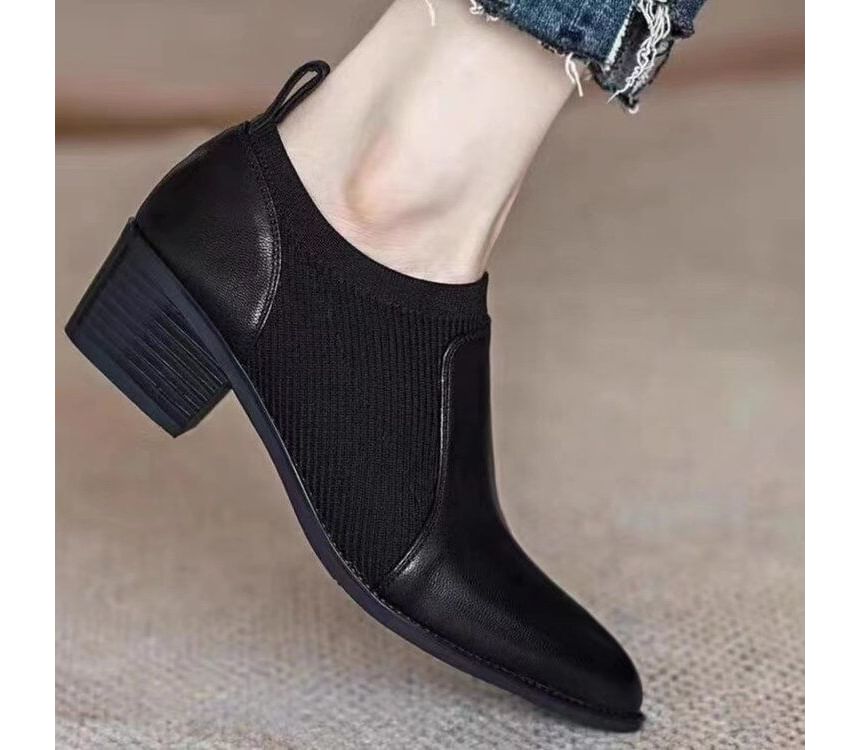 Boots Chunky Heel Ankle Pointed