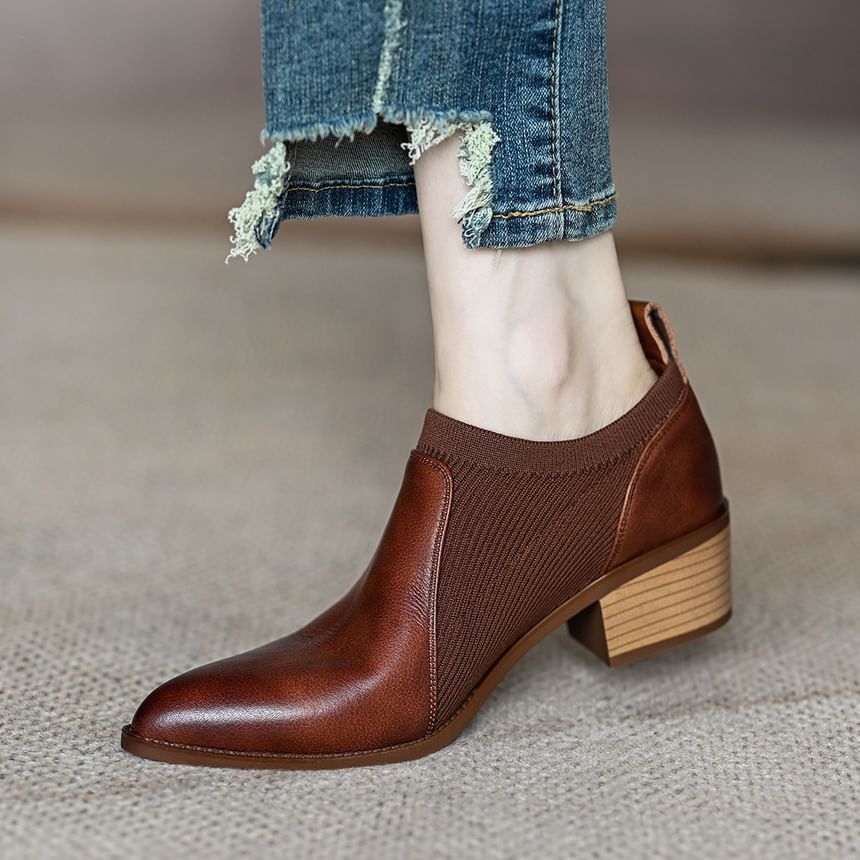 Boots Chunky Heel Ankle Pointed