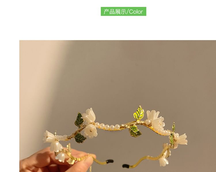 Floral Faux Headband Pearl