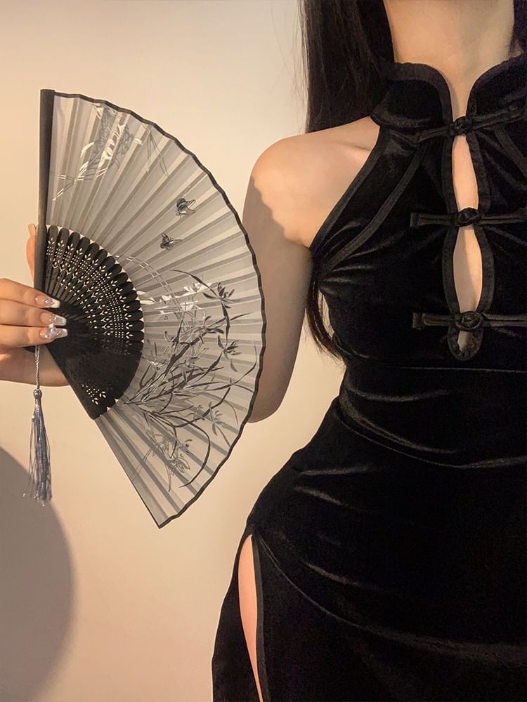 Fan (Various Fabric Foldable Hand Floral Designs)