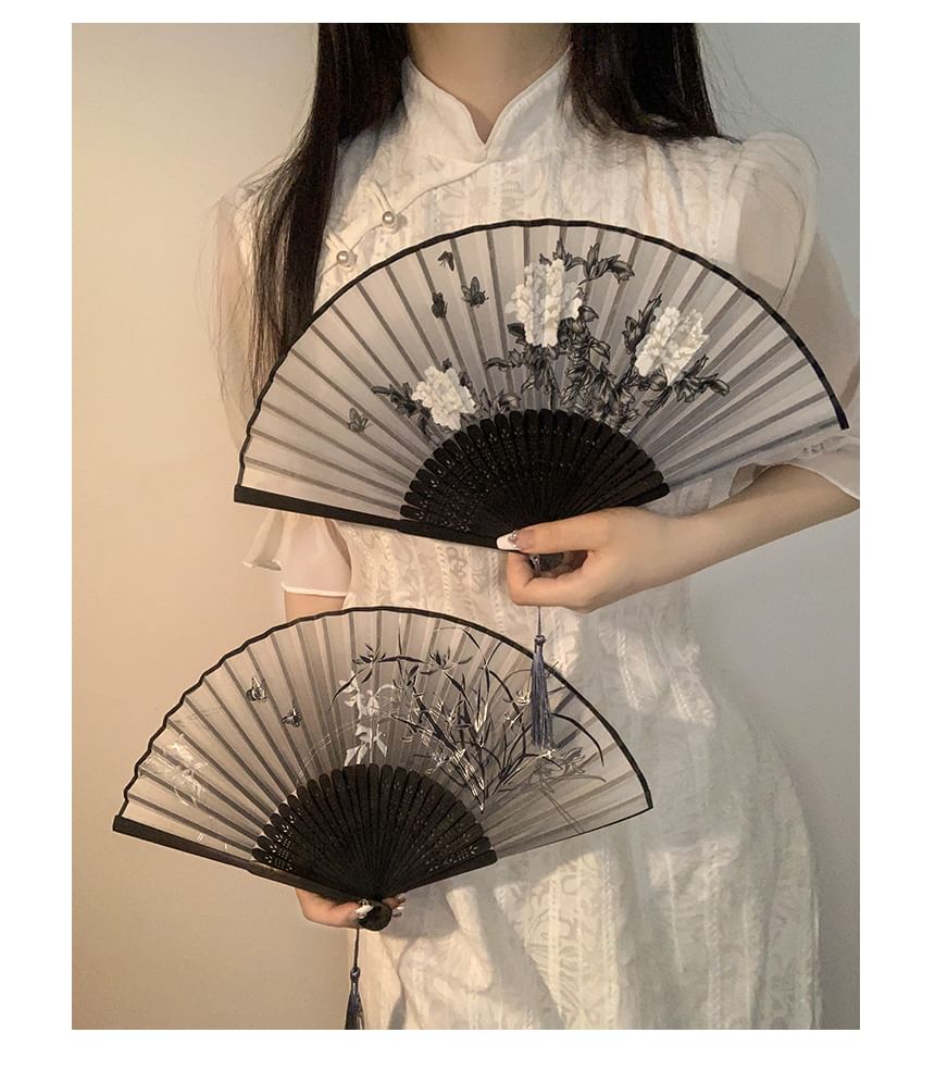 Fan (Various Fabric Foldable Hand Floral Designs)