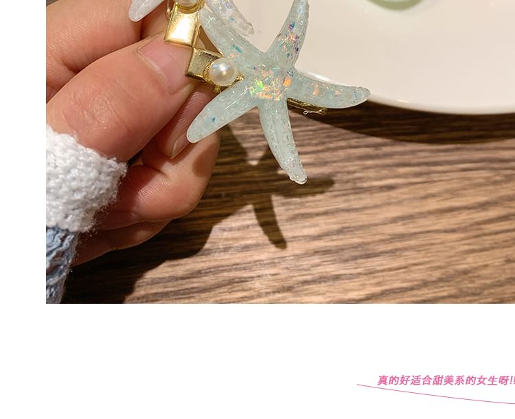 Pearl Starfish Resin Clip Hair / Shell Faux