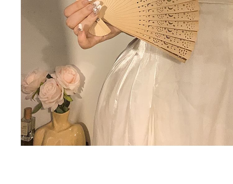 Wooden Fan Hand Foldable Cutout