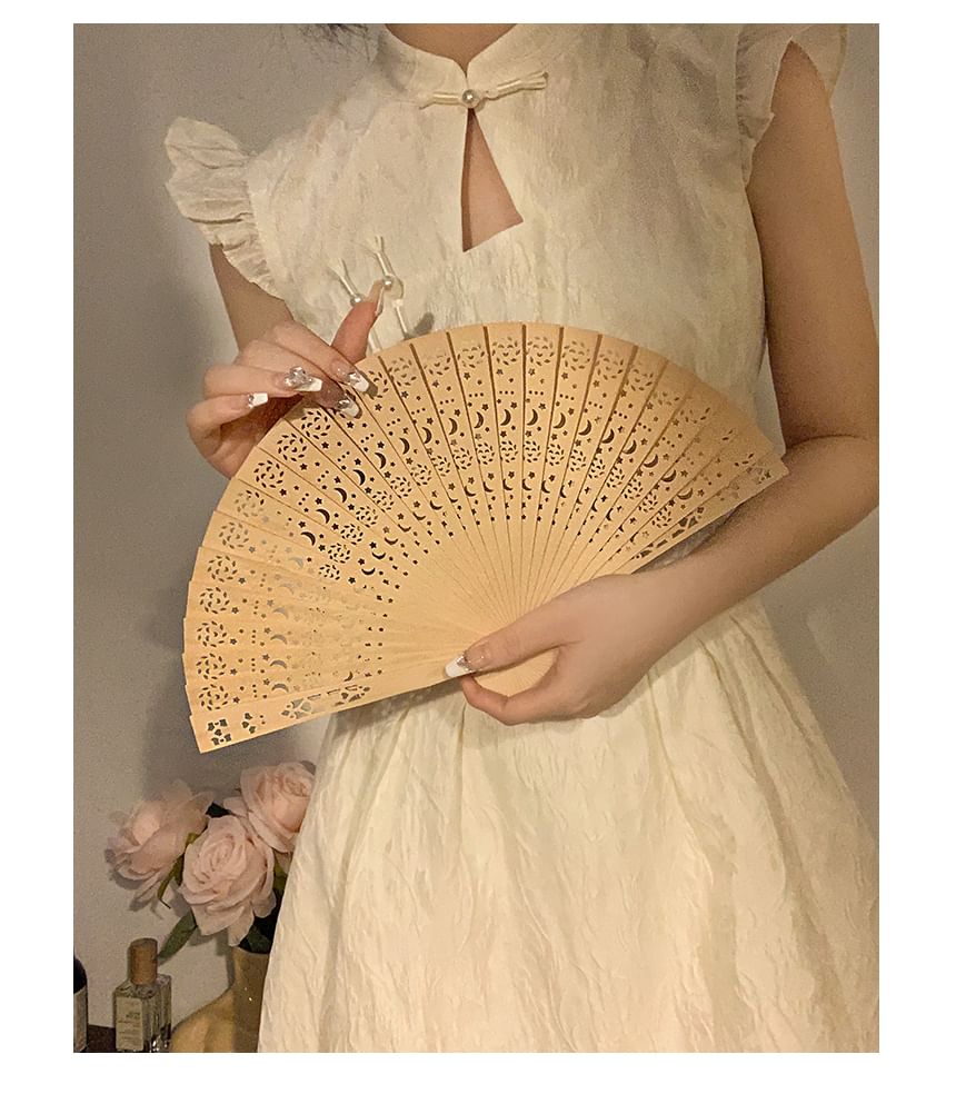 Wooden Fan Hand Foldable Cutout