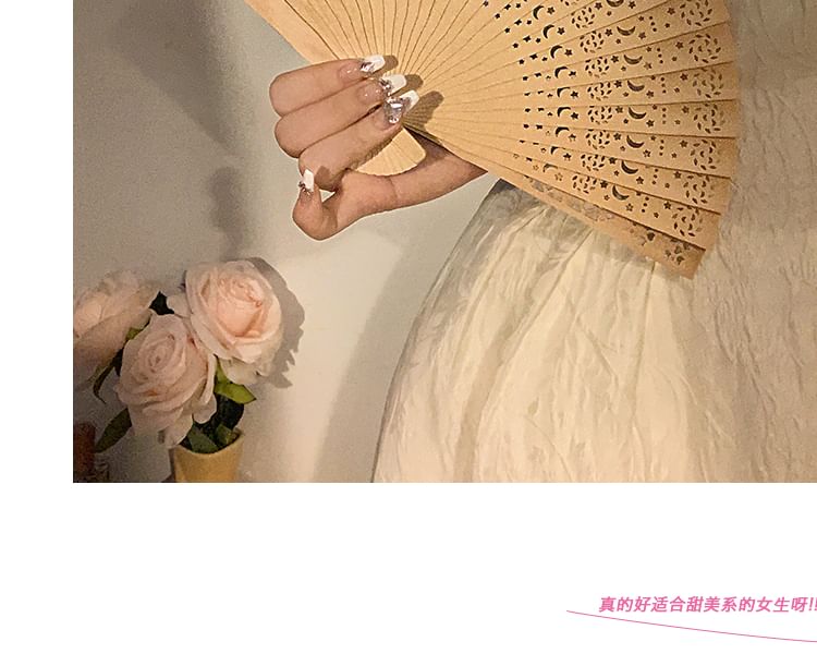 Wooden Fan Hand Foldable Cutout