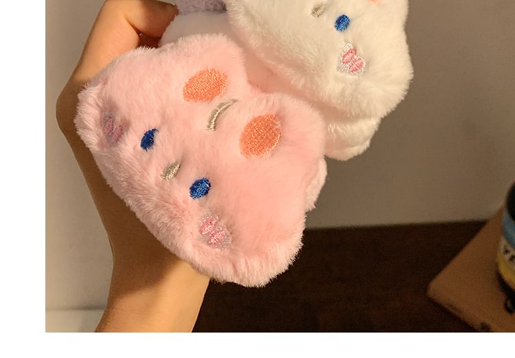 (Various Face Designs) Chenille Animal Band Wrist Wash