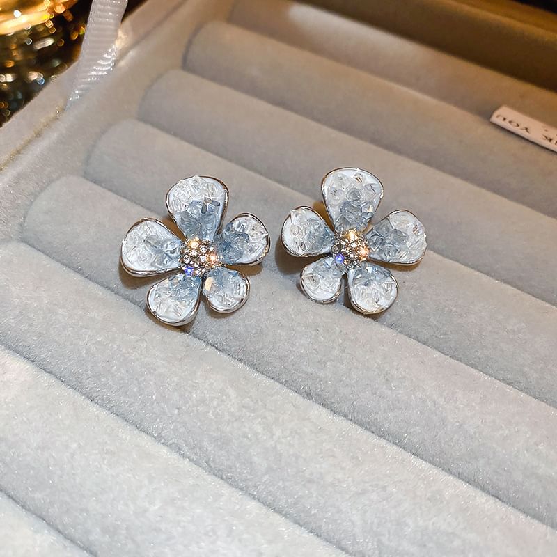 Designs) Earring Faux Bow / (Various Pearl Floral Alloy