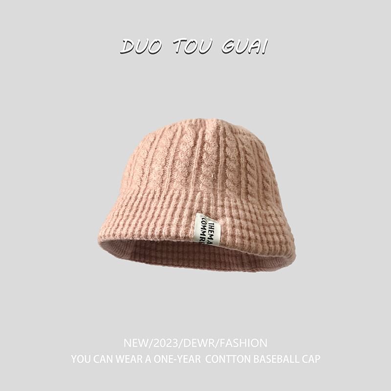Bucket Hat Lettering Applique Knit