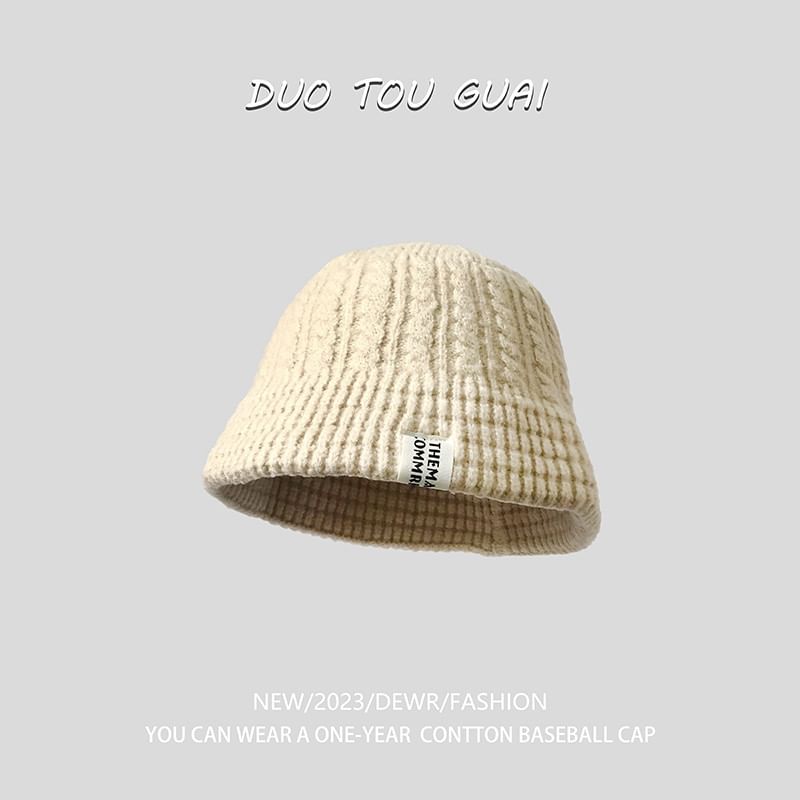 Bucket Hat Lettering Applique Knit