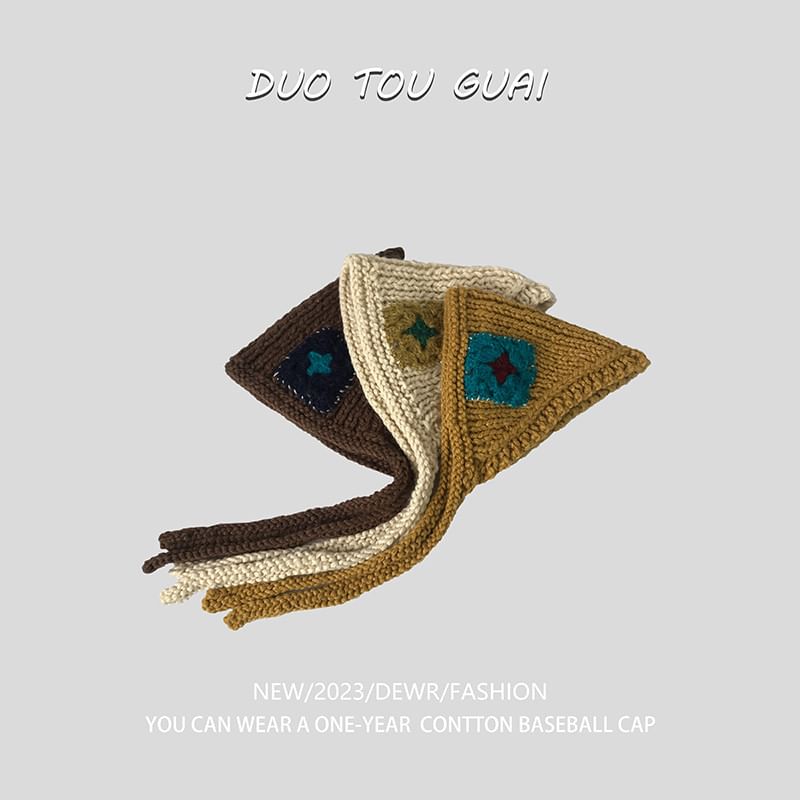 Patchwork Knit Earmuffs