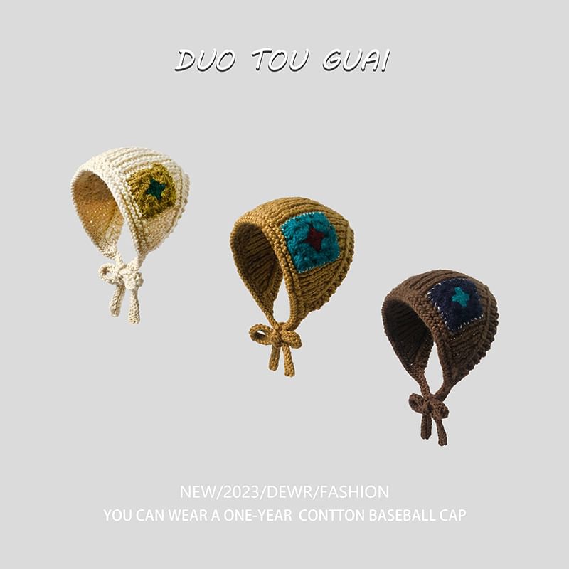 Patchwork Knit Earmuffs