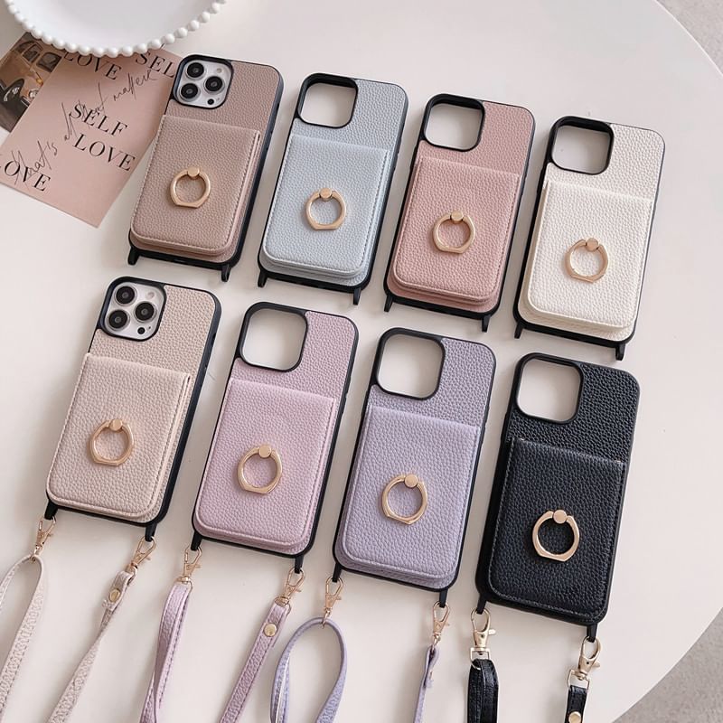 Leather Card Phone Case Holder Faux