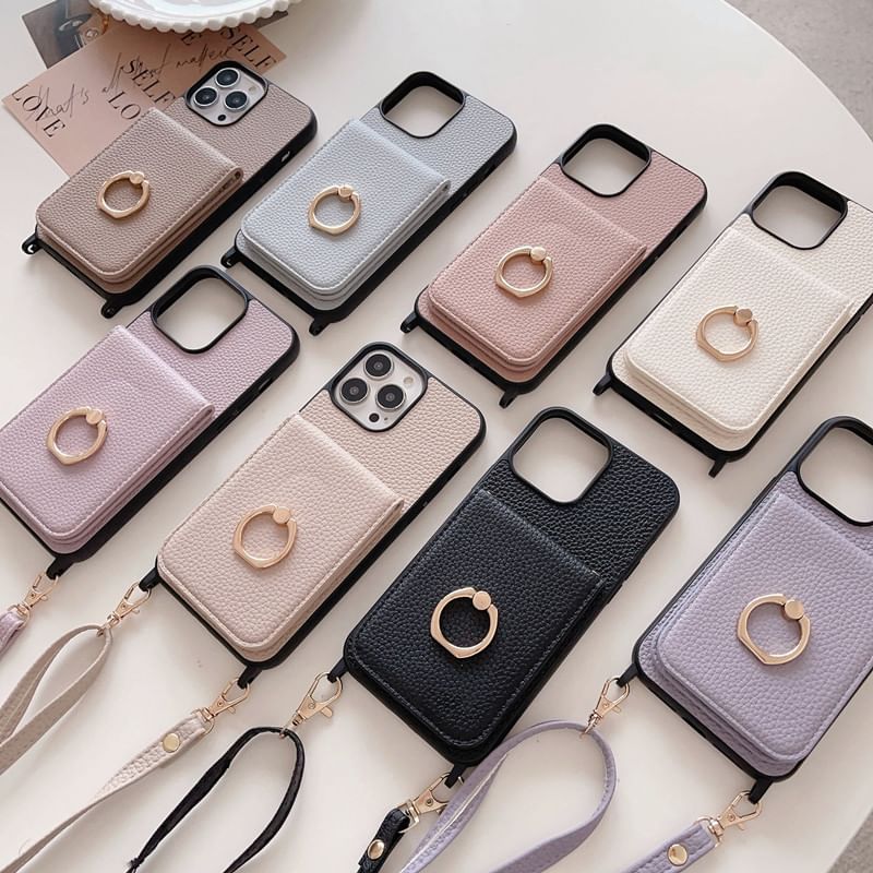 Leather Card Phone Case Holder Faux