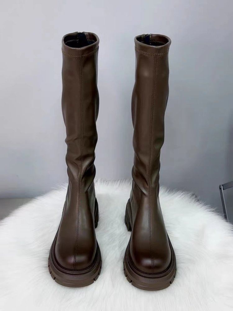 Platform Knee Boots High