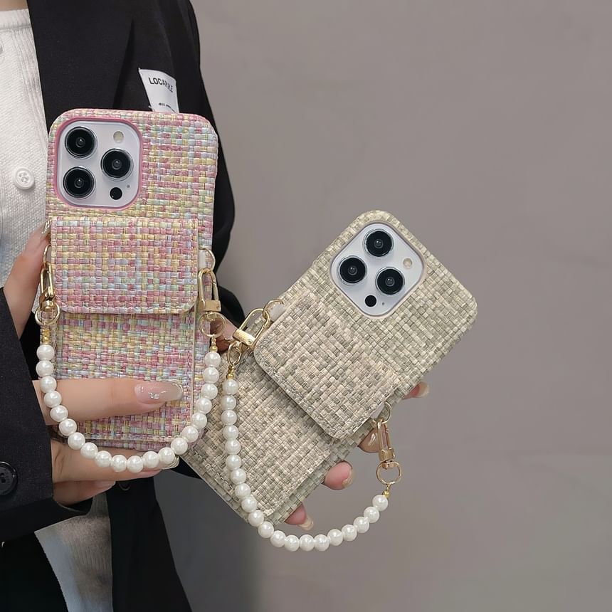 Case Phone Fabric Pearl Faux