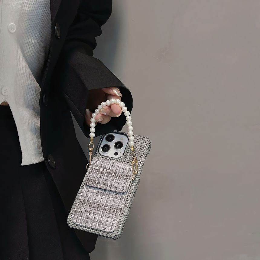 Case Phone Fabric Pearl Faux