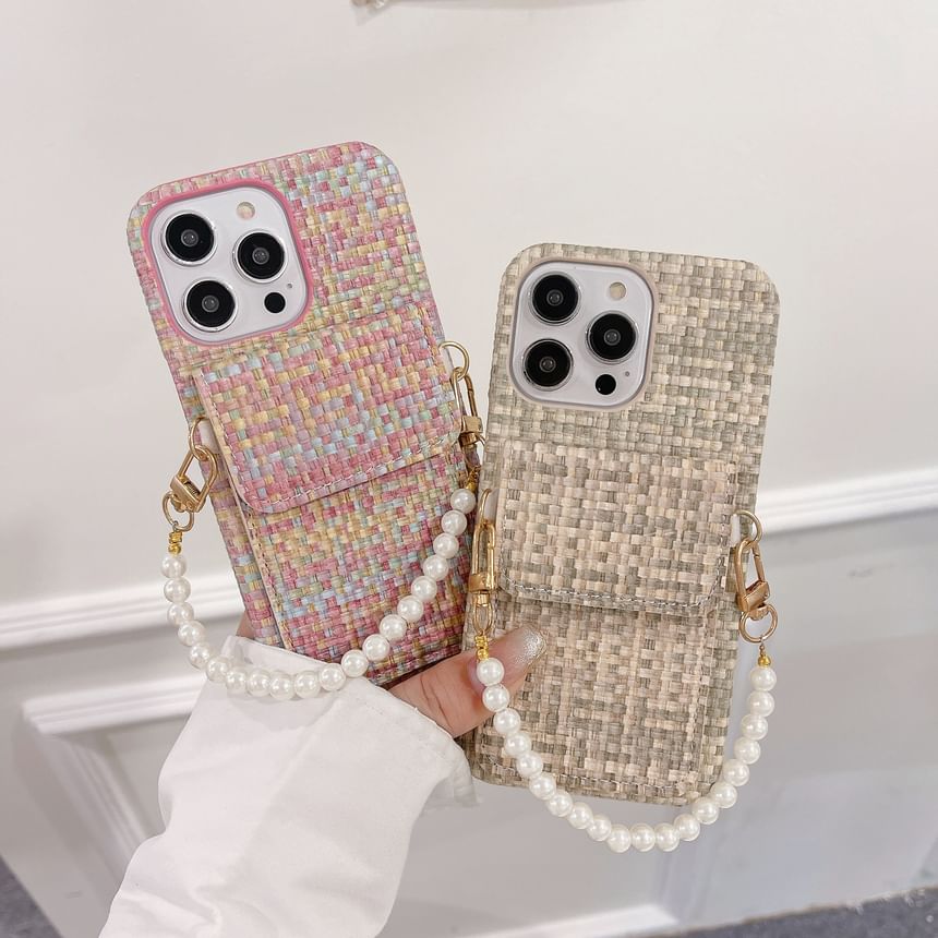 Case Phone Fabric Pearl Faux