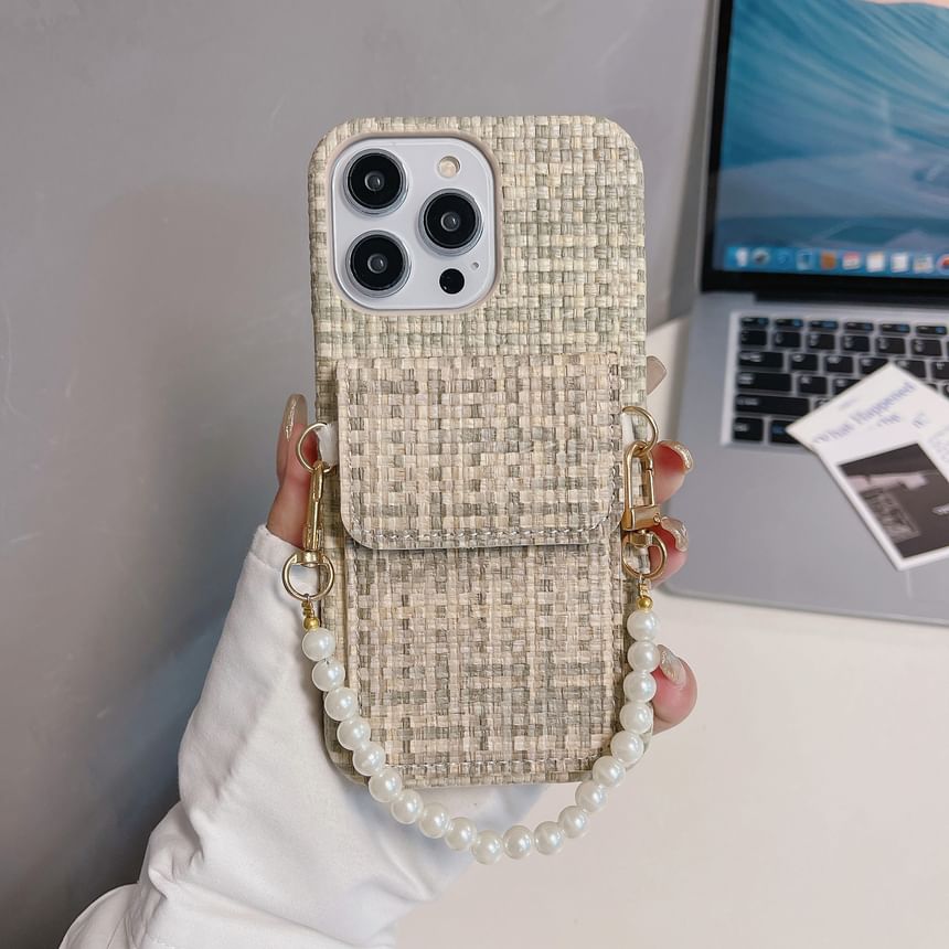 Case Phone Fabric Pearl Faux