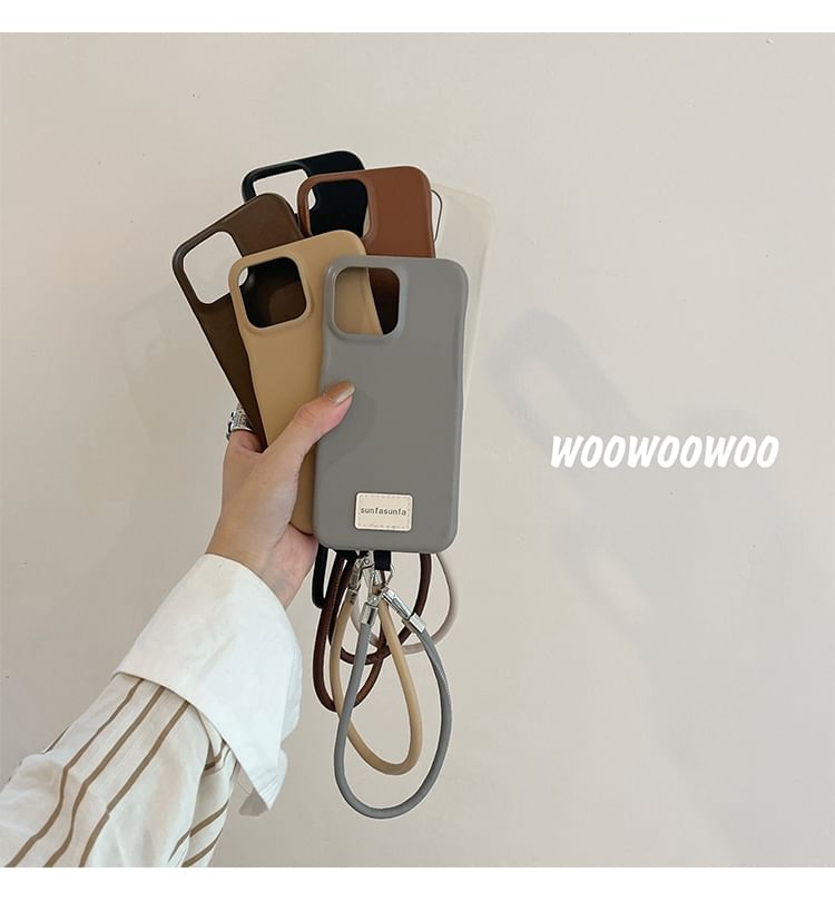 Case Phone Leather Faux Applique Lettering