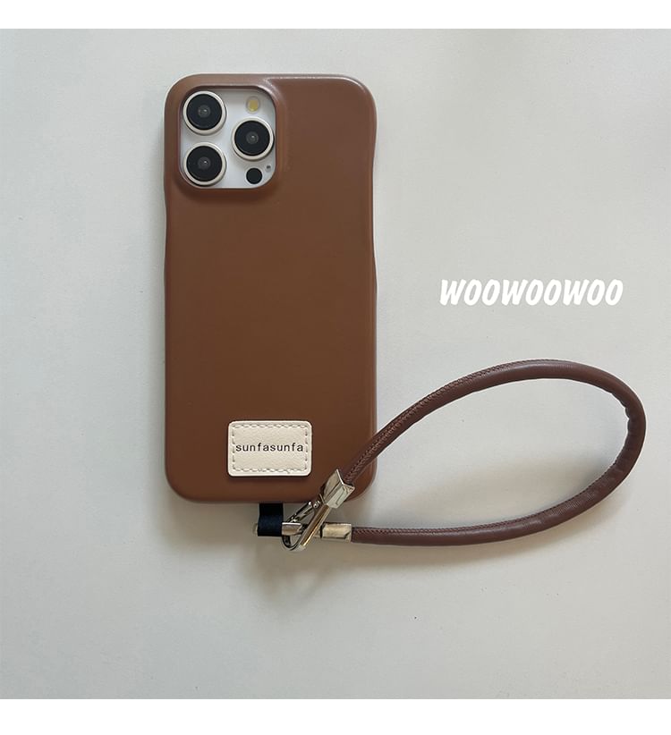 Case Phone Leather Faux Applique Lettering