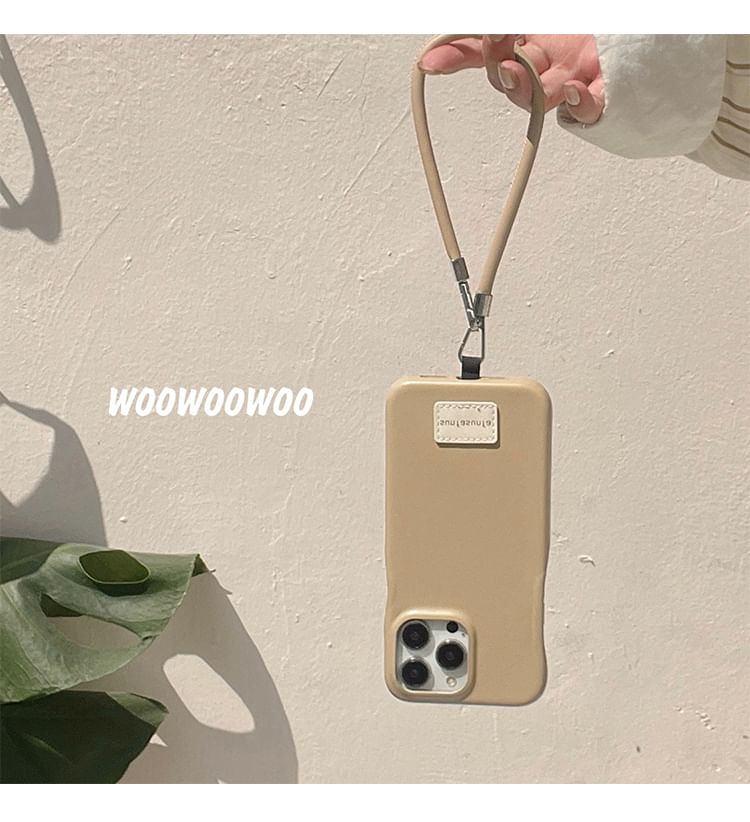 Case Phone Leather Faux Applique Lettering