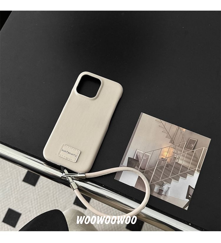 Case Phone Leather Faux Applique Lettering