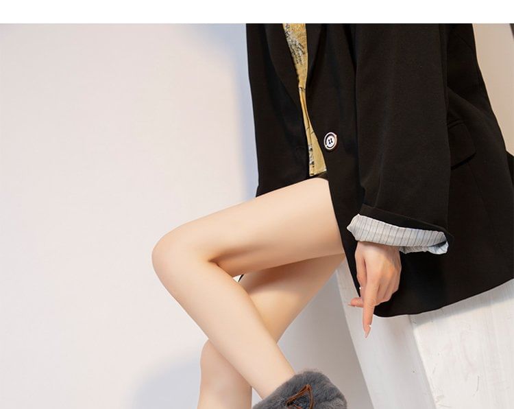 Trim Heel Ankle Fluffy Platform Chunky Boots