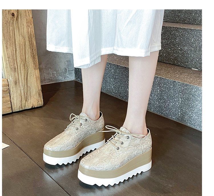 Lace-Up Platform Shoes Derby