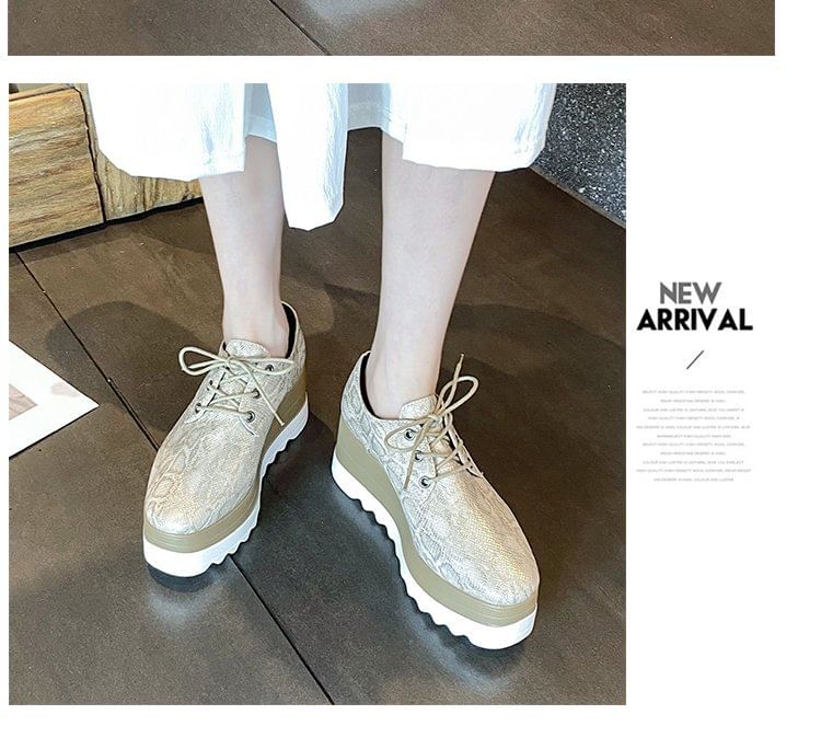 Lace-Up Platform Shoes Derby