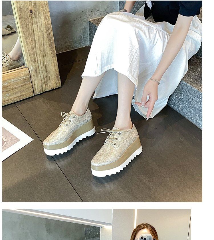 Lace-Up Platform Shoes Derby