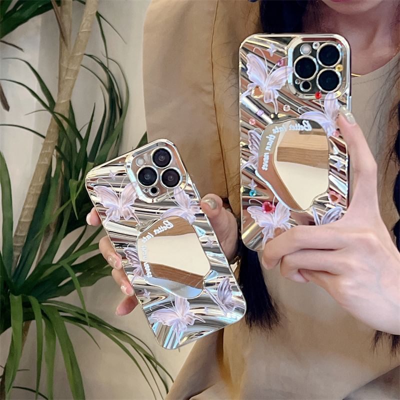 Butterfly Case Mirrored Phone