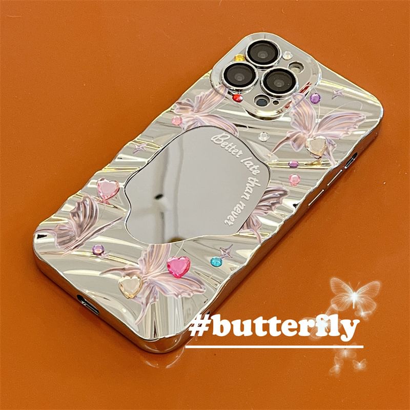 Butterfly Case Mirrored Phone