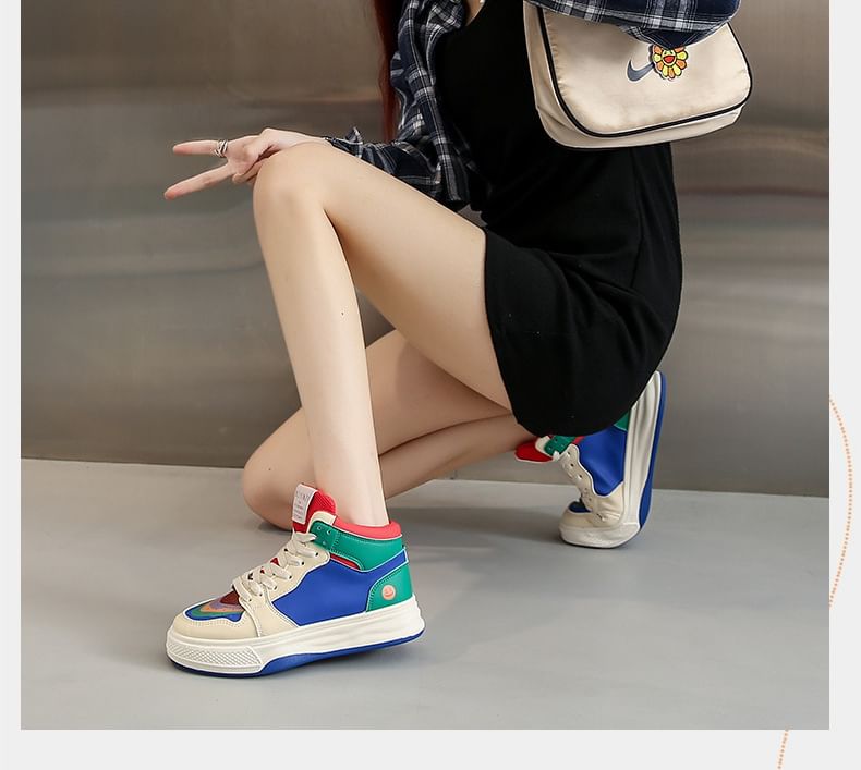 Block High Color Sneakers Top