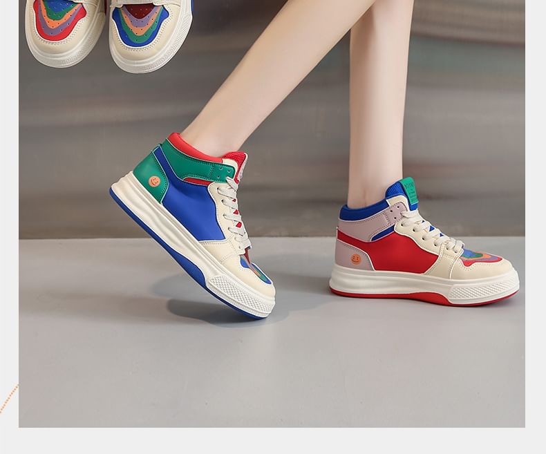 Block High Color Sneakers Top
