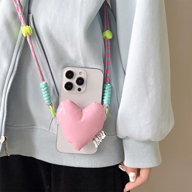 Clip Padded Lanyard Phone On Heart