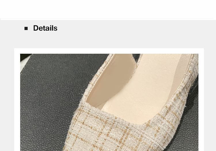 Pointed Tweed Slingback Pumps Toe