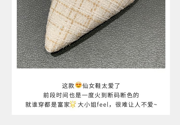 Pointed Tweed Slingback Pumps Toe