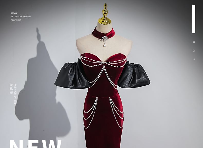 Sweetheart Trained Gown Off Sheath Chained Shoulder Neckline Evening