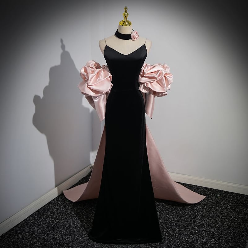 Evening Gown Sheath Halter Back Bow Neck