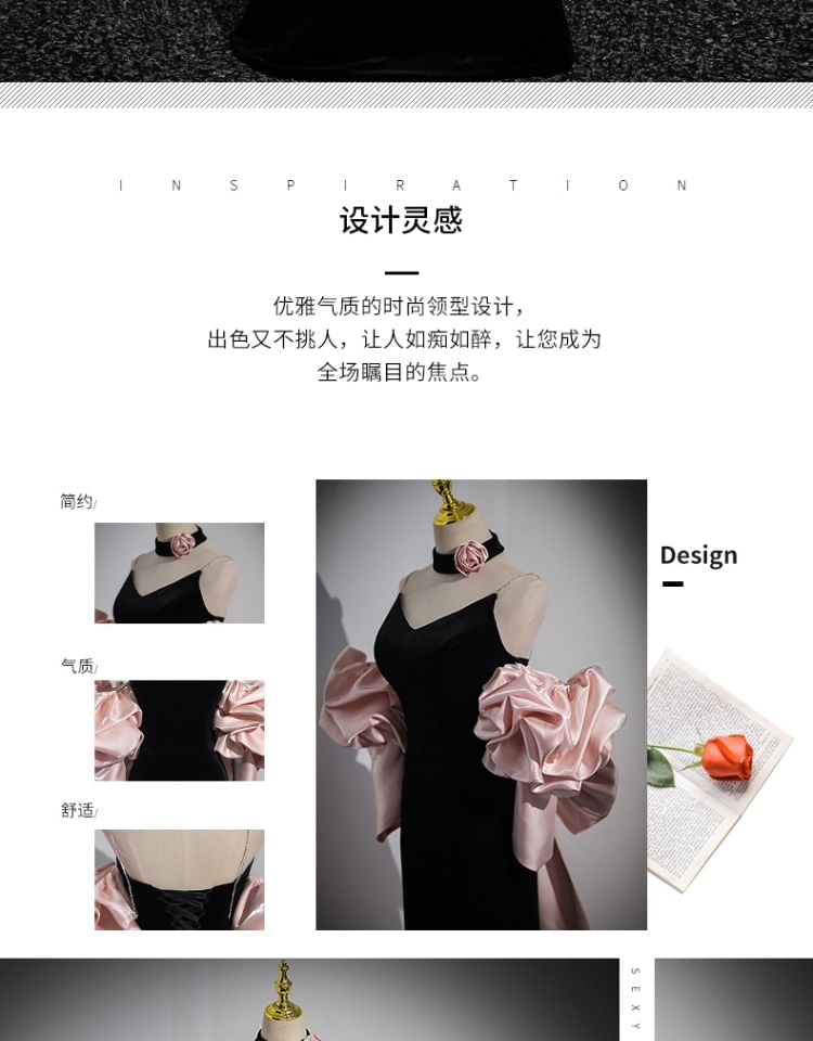 Evening Gown Sheath Halter Back Bow Neck