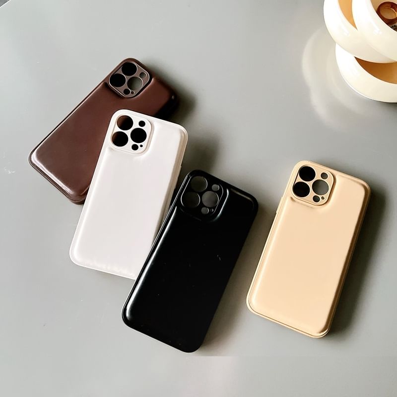 Plain Faux Phone Leather Case