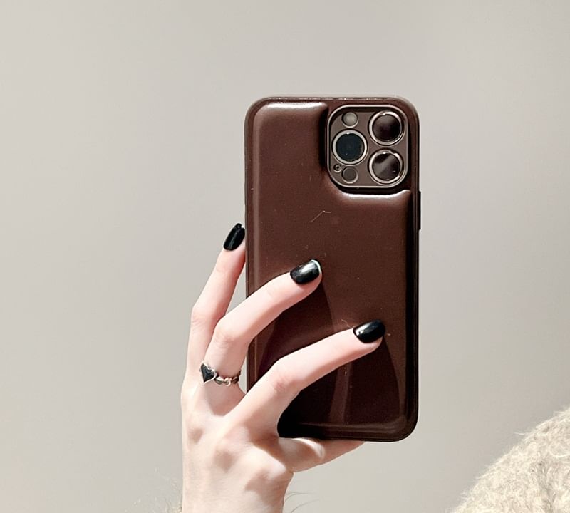 Plain Faux Phone Leather Case